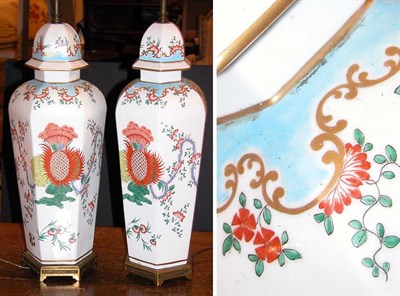 Lot 471 - Pair of German Figural Porcelain Lamps