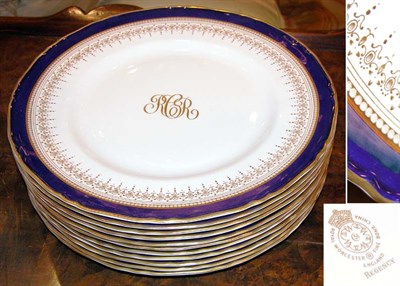 Lot 474 - Set of Eleven Royal Worcester Gilt Decorated...