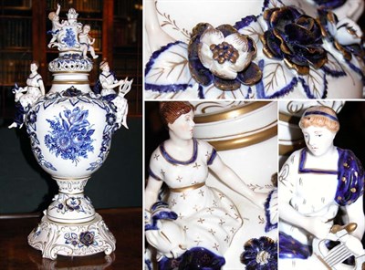 Lot 479 - German Porcelain Covered Urn