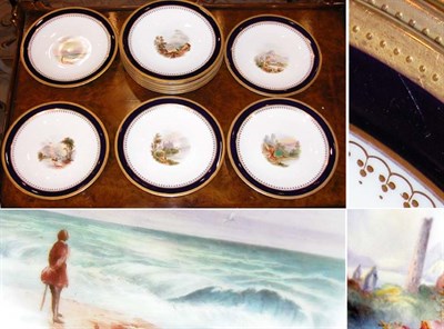 Lot 482 - Set of Eleven English Landscape Decorated...