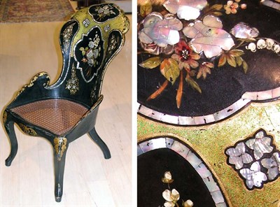 Lot 489 - Victorian Mother-of-Pearl Inlaid Gilt...