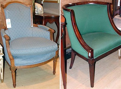 Lot 491 - Louis XVI Style Beechwood Upholstered Bergere;...