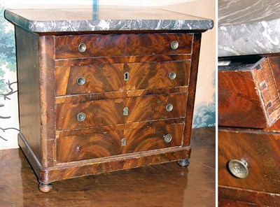 Lot 498 - Empire Marble Top Mahogany Miniature Commode