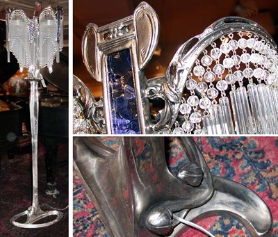 Lot 2619 - Art Nouveau/Art Deco Style Chrome Plated...