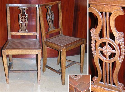 Lot 516 - Pair of Louis XVI Fruitwood and Caned Side Chairs