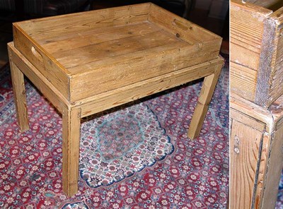 Lot 517 - Rustic Pine Galleried Tray on a Conforming Stand