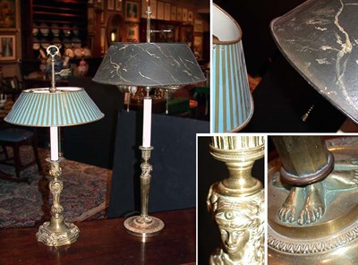 Lot 448 - Two French Gilt-Metal Bouillotte Lamps with...