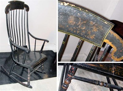 Lot 2595 - American Painted Wood Rocking Chair
