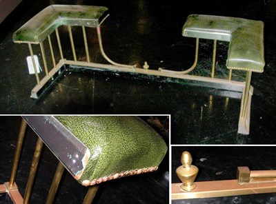Lot 2609 - Leather Upholstered Brass Fire Guard
