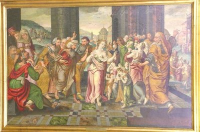 Lot 14 - Manner of Jan Metsys BIBLICAL SCENE Oil on...