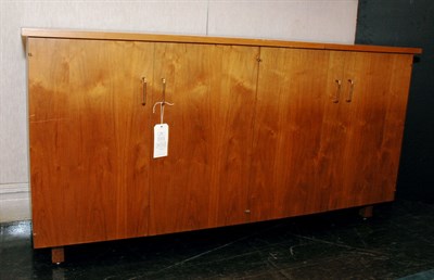 Lot 270 - Figured Walnut Four-Door Credenza Height 34...