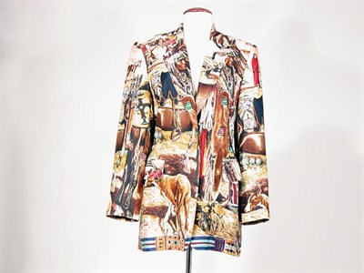 Lot 3568 - Hermes Native American Print Blazer French,...