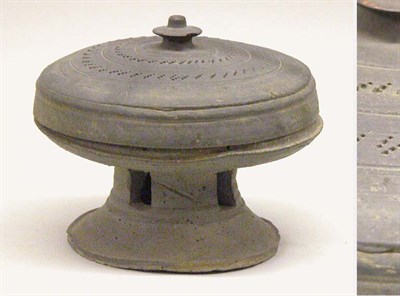 Lot 440 - Pottery Covered Pedestal Bowl