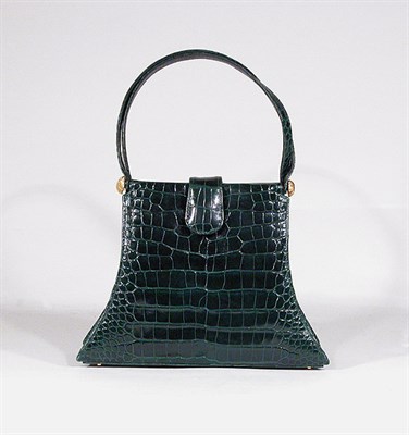 Lot 3771 - Kleinberg Sherrill Green Crocodile Handbag...