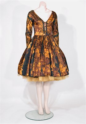Lot 3454 - Galanos Autumnal Print Late Day Dress American,...
