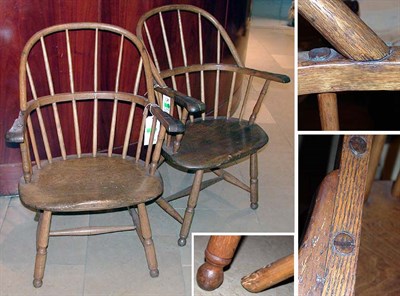 Lot 2118 - Two Windor Style Sack Back Armchairs