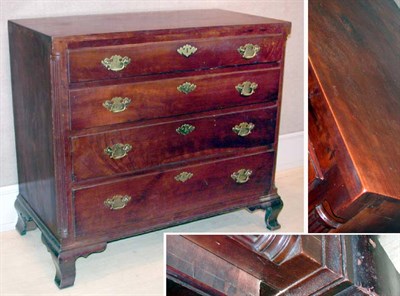 Lot 2132 - Chippendale Cherry Chest of Drawers With four...