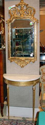 Lot 2654 - Louis XVI Style Gilt-Wood Console The demilune...
