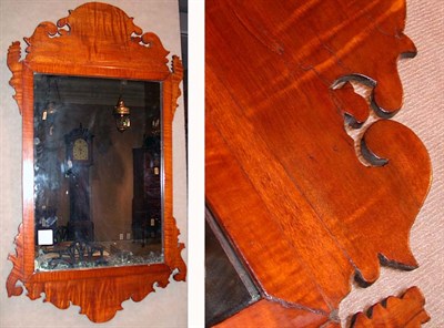 Lot 2251 - Chippendale Style Figured Maple Mirror With...