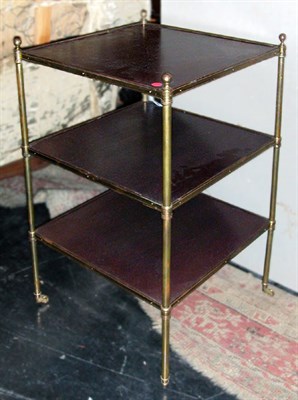 Lot 2608 - George III Style Mahogany and Brass Three-Tier...