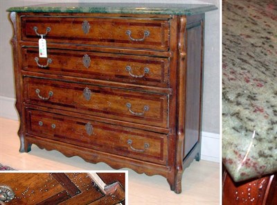 Lot 2302 - Provincial Style Marble Top Four-Drawer Wood...