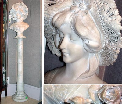 Lot 2415 - French Art Nouveau White Marble Figure of a...
