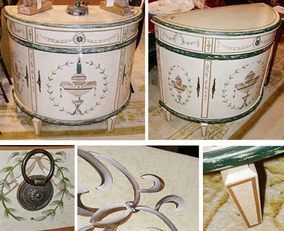 Lot 2495 - Pair of Louis XVI Style White and Green...