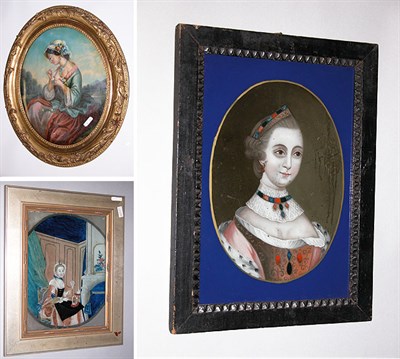 Lot 2357 - Group of Three Framed Louis XV Style Reverse...