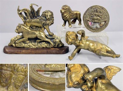 Lot 2279 - Group of Brass Desk Articles