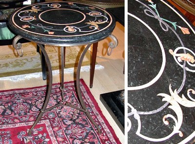Lot 2382 - Louis XVI Style Inlaid Black Marble Circular...