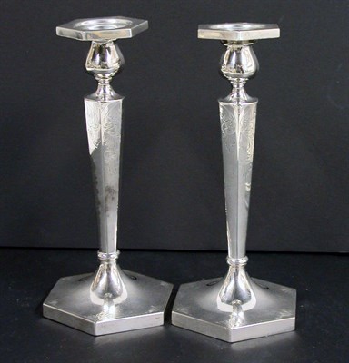 Lot 2395 - Pair of Sterling Silver Candlesticks Total...