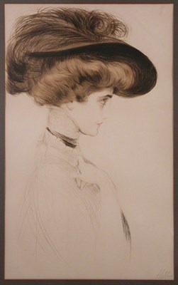 Lot 1214 - Paul Cesar Helleu FEMME AU CHAPEAU, PROFIL A...