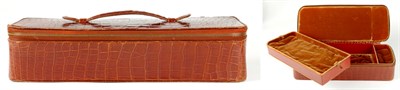 Lot 3716 - Hermes Cognac Crocodile Trousse a Bijoux...