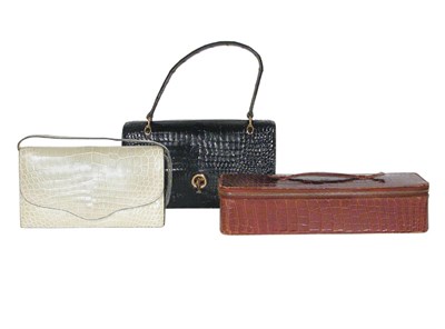 Lot 3719 - Hermes Black Crocodile Clou Bag Double pocket...