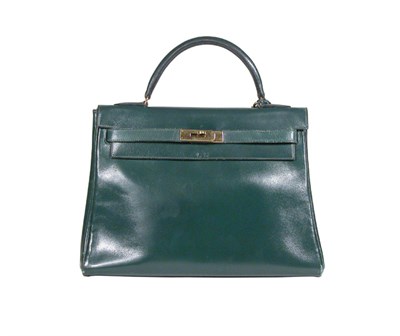 Lot 3725 - Hermes Bottle Green Leather Kelly Bag...