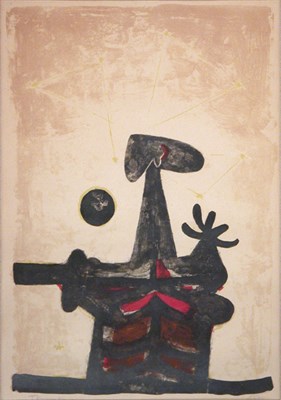Lot 1314 - Rufino Tamayo HOMBRE, LUNA Y ESTRELLAS Color...