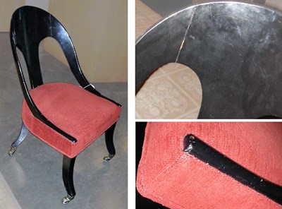 Lot 247 - Black Lacquered Upholstered Side Chair