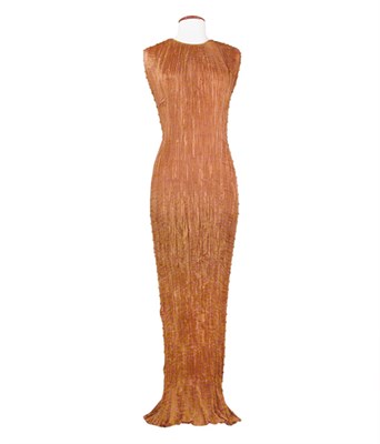 Lot 3428 - Fortuny Copper Silk Satin Delphos Gown Italian,...