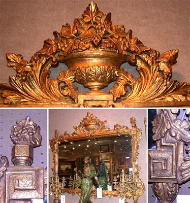 Lot 333A - Gilt-Wood Overmantel Mirror Of rectangular...