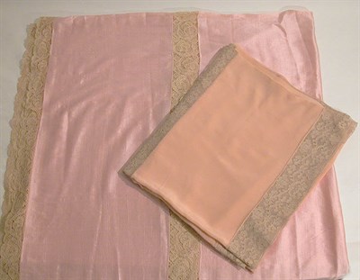 Lot 3845 - Group of Silk Bed Linens American, 1950s...