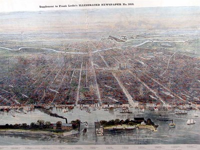 Lot 2046 - Artist Unknown BIRD'S-EYE VIEW OF THE CITY OF...