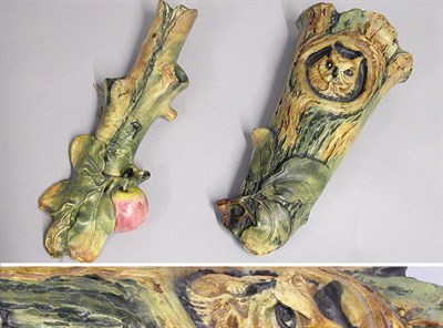 Lot 2634 - Two Weller Pottery Wall Pocket Vases...
