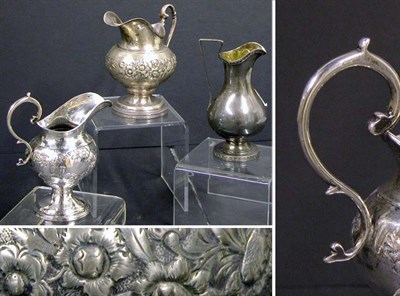 Lot 2212 - Group of Three Silver Creamers William Gale &...