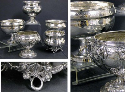Lot 2218 - Miscellaneous Group of Five Silver Sugars 19th...