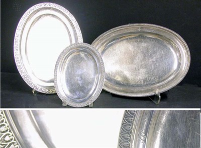 Lot 2193 - Group of Three Silver Trays William Adams and...