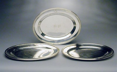 Lot 2150 - Set of Three Sterling Silver Trays William...