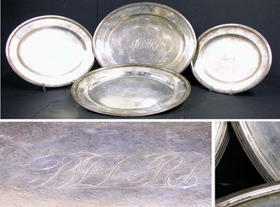 Lot 2197 - Set of Four Graduated Coin Silver Trays...