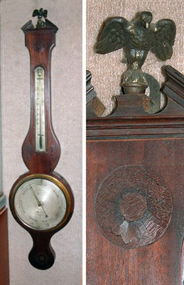 Lot 2454 - George III Sytle Mahogany Wheel Barometer...