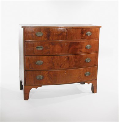 Lot 2183 - Federal Inlaid Cherry Bow Front Chest of...