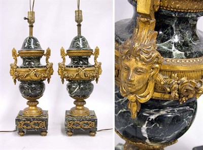 Lot 2578 - Pair of Louis XVI Style Gilt-Bronze and Green...